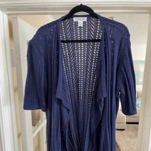 ST JOHN Tunic Open Front Sweater.  NWOT.  Never worn. Size L.